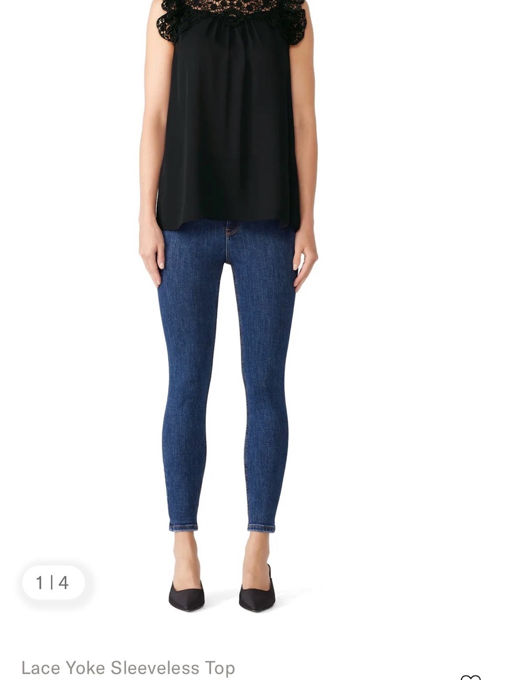 kate spade Black Lace Yoke Sleeveless Camisole - Picture 10 of 10